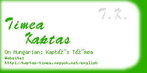 timea kaptas business card